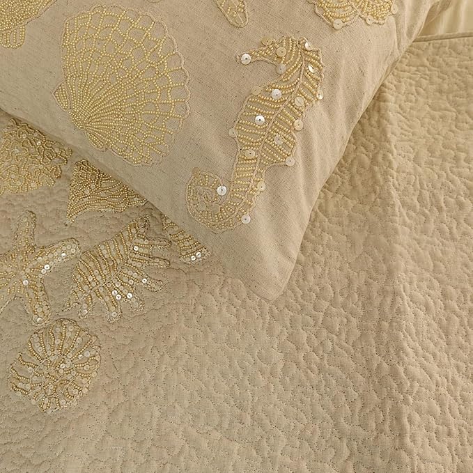 The HomeCentric King Queen Twin Beige Handmade King 90"x18" Bed Runner - Image 3