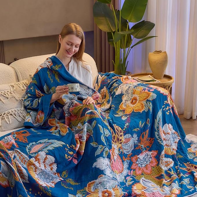Boho Throw Blanket, 100% Cotton Bohemian Decorative Throw Blanket - Image 5