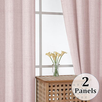Gwine Blush Pink Kitchen Curtains 36 Inch Length 2 Panels, Light Filtering - Image 8