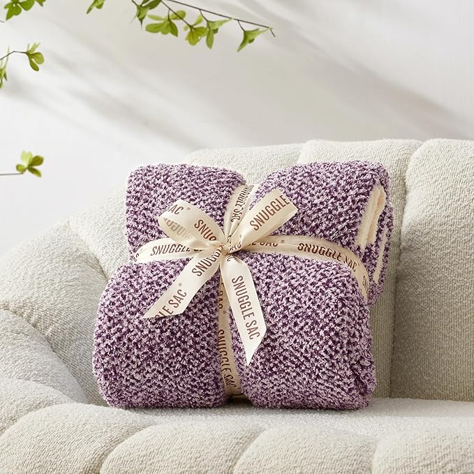 Snuggle Sac Purple Reversible Super Soft Blanket Twin Size - Image 4