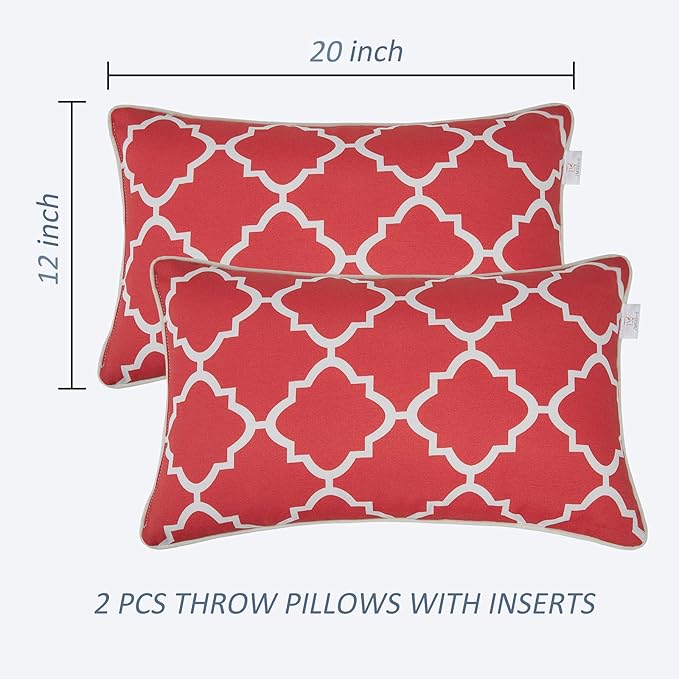 JMGBird 12×20 Inch Outdoor Lumbar Pillows Pack of 2 Waterproof Throw Pillows - Image 6