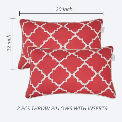 JMGBird 12×20 Inch Outdoor Lumbar Pillows Pack of 2 Waterproof Throw Pillows - Image 6