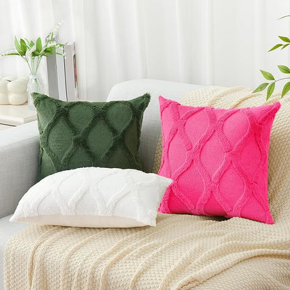 decorUhome Throw Pillow Covers 26x26 Inch Set of 2, Soft Plush Faux Fur Wool - Image 5