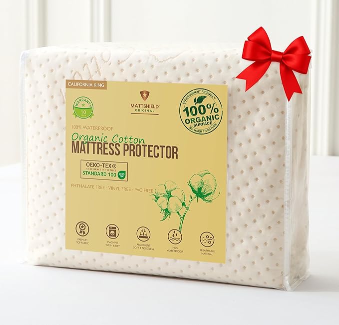 Luxury Waterproof Organic Mattress Protector Calif King by MATTSHIELDORIGINAL