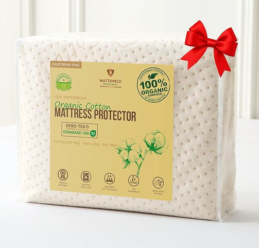 Luxury Waterproof Organic Mattress Protector Calif King by MATTSHIELDORIGINAL