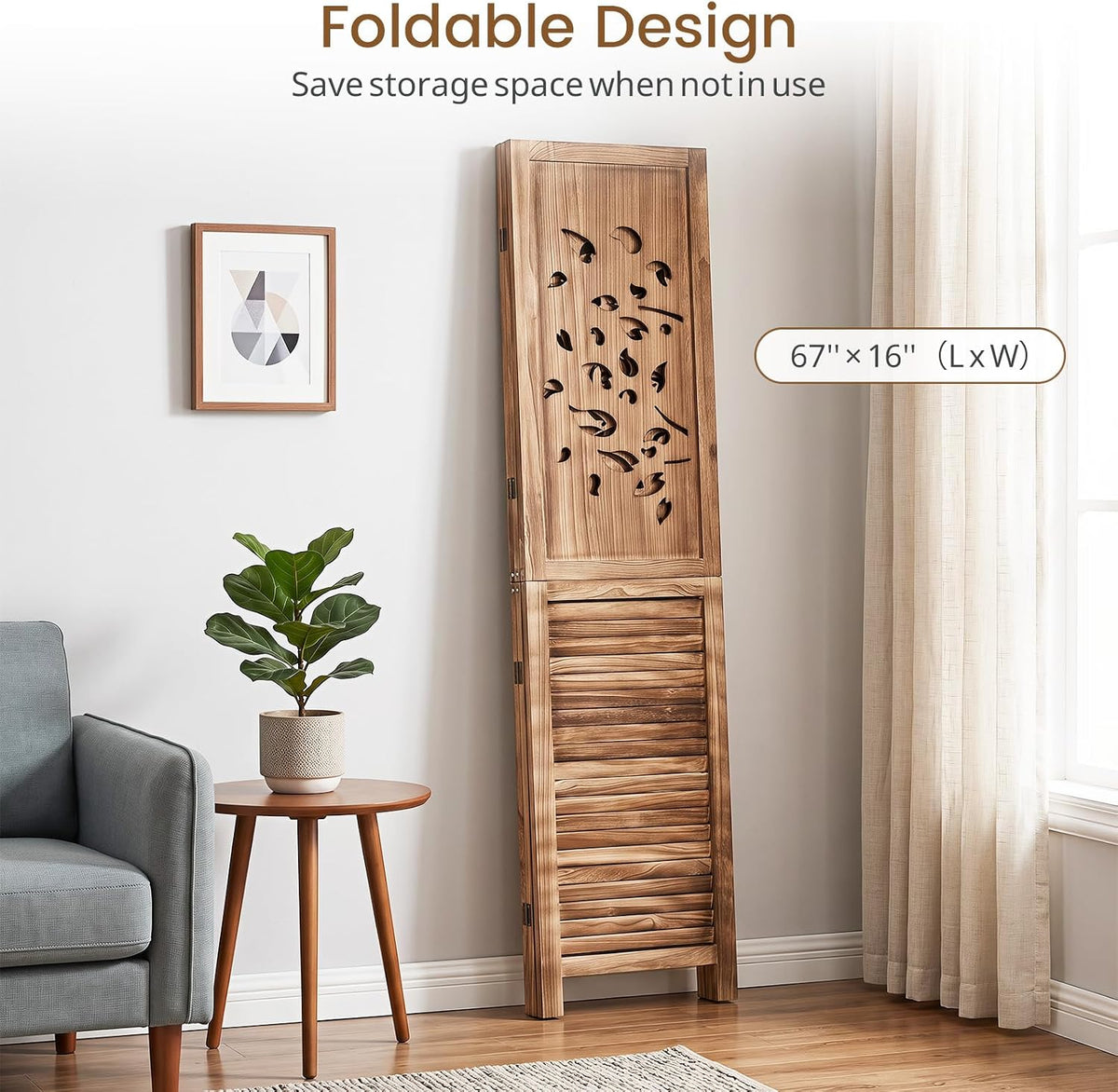 giantex 3 panel folding room divider with tree, package contents
