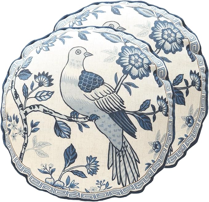 Chinoiserie Throw Pillow Covers Set of 2, Classic Chinoiserie Blue and White by bilingaier