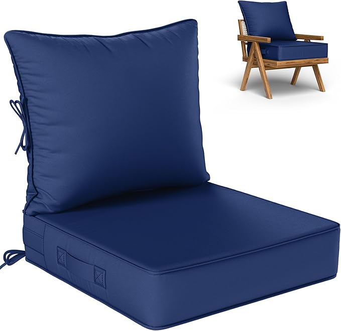 Outdoor Seat Cushion Set 24 L × 24 W × 5 H Inch Waterproof & Fade Resistant by VisitheKimunukStore