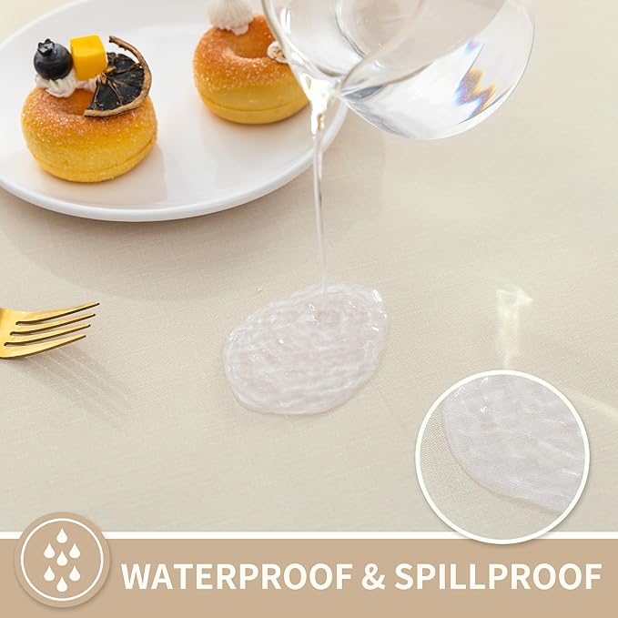 Rectangle Table Cloth, 100% Waterproof Tablecloth Oil Proof Spill Proof Vinyl - Image 2