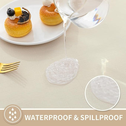 Rectangle Table Cloth, 100% Waterproof Tablecloth Oil Proof Spill Proof Vinyl - Image 2
