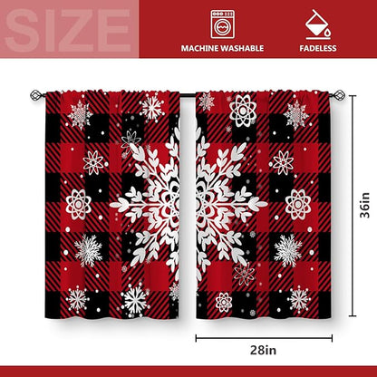 Christmas Snowflake Kitchen Curtains - Image 3