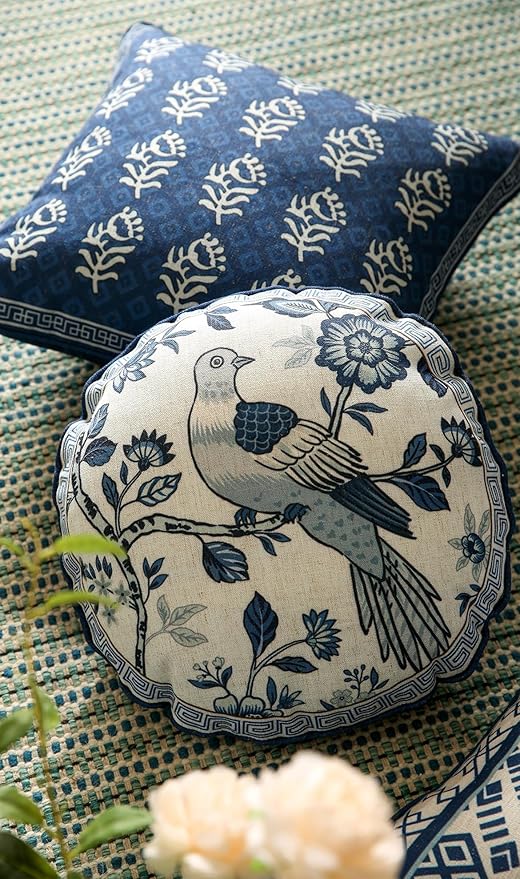 Chinoiserie Throw Pillow Covers, Classic Blue and White - Image 6