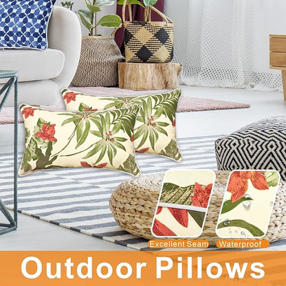 JMGBird Outdoor Lumbar Pillows Set of 2, 12×20 Outdoor Pillows - Image 4