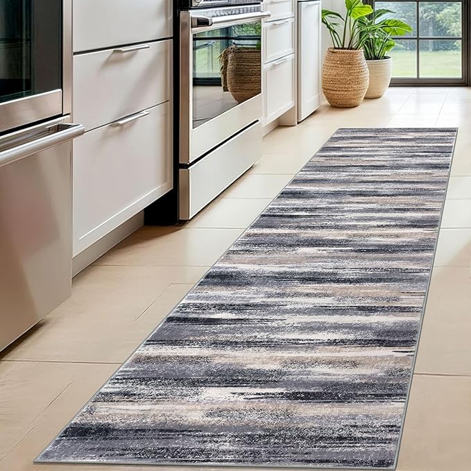Modern Abstract Hallway Runner Rug - Image 2