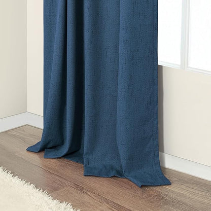 Navy Blue Short Blackout Curtains 54 Inch Length 2 Panels - Image 7