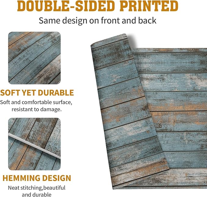 Rustic Wooden Board Print Placemats Set of 4 Vintage Wood Grain Texture - Image 5