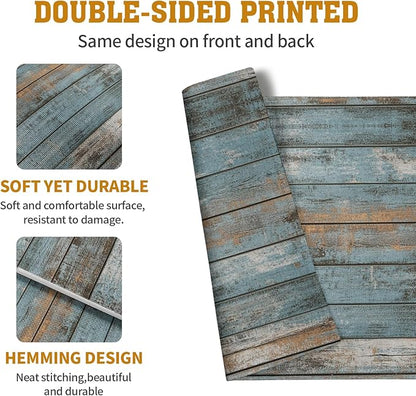 Rustic Wooden Board Print Placemats Set of 4 Vintage Wood Grain Texture - Image 5