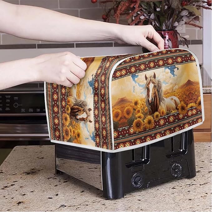 Aztec Horse Sunflower Printed Toaster Cover - Image 3