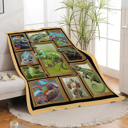 Lizard Blanket Lizard Throw Blanket Flannel Stuff Merch Cozy Decor Fleece Plush - Image 6
