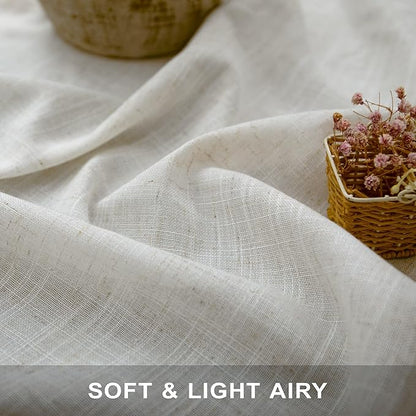 Natural Linen Curtains 96 Inches Long - Image 3
