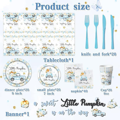 Little Pumpkin Baby Shower Decorations Tableware, Napkins - Image 3