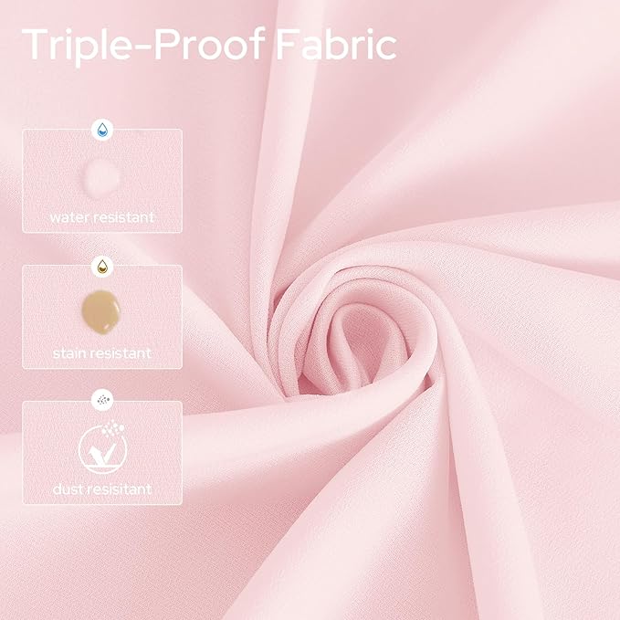 HOMEIDEAS Non-See-Through Light Pink Privacy Semi Sheer Curtains 84 Inches Long - Image 3