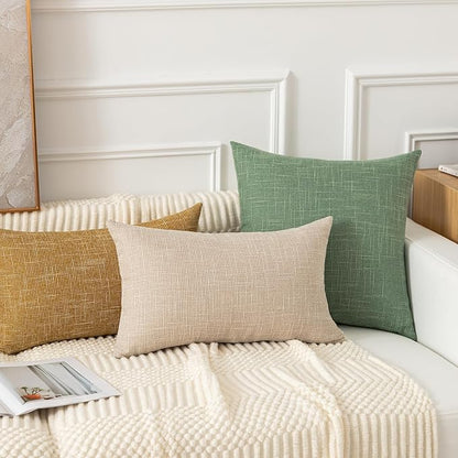 Kevin Textile Set of 2 Sage Green Pillow Covers 26 x 26 Inch Farmhouse Boho - Image 8