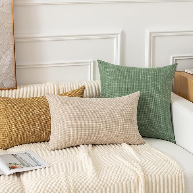 Kevin Textile Set of 2 Sage Green Pillow Covers 16 x 16 Inch Spring Farmhouse - Image 7