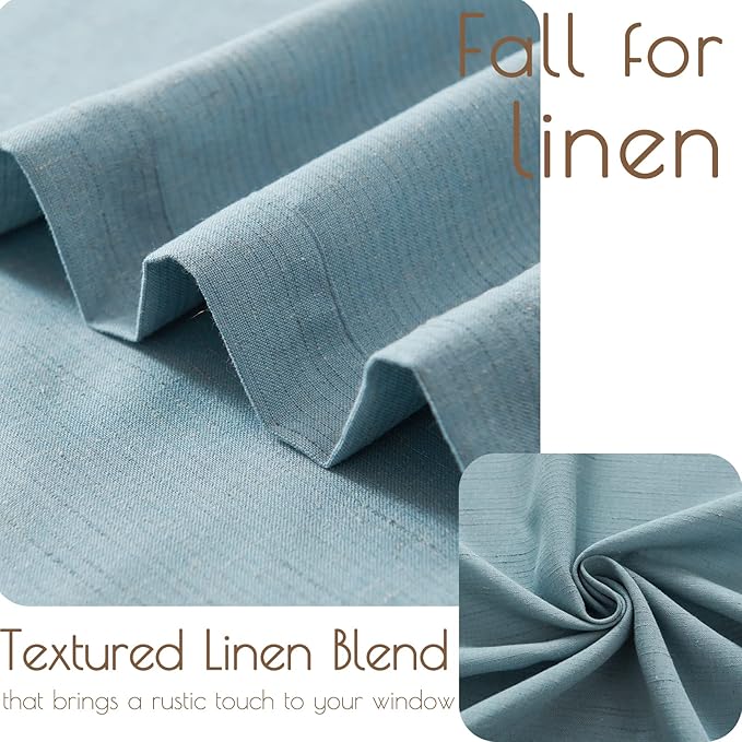 jinchan Kitchen Curtains and Valances Set 3 Pieces Linen Tiers and Valance 24 - Image 4