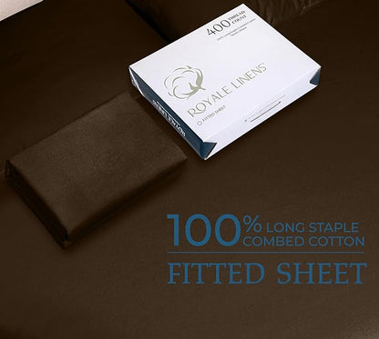 Royale Linens 400 Thread Count 100% American Grown Cotton Fitted Sheet Queen - Image 9