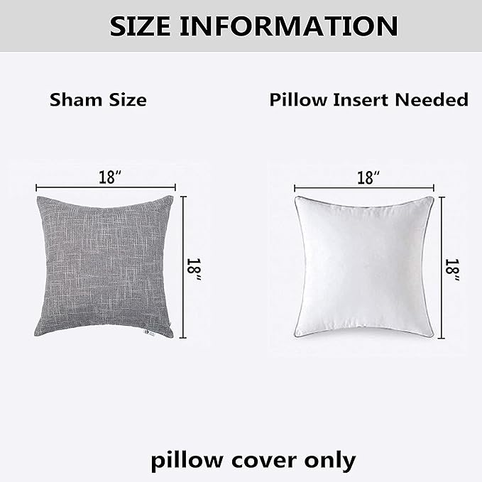 Kevin Textile Faux Linen Square 2 Tone Woven Throw Pillow Covers Sham Cushion - Image 6