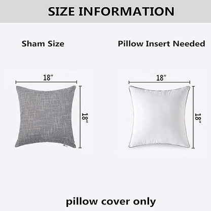 Kevin Textile Faux Linen Square 2 Tone Woven Throw Pillow Covers Sham Cushion - Image 6