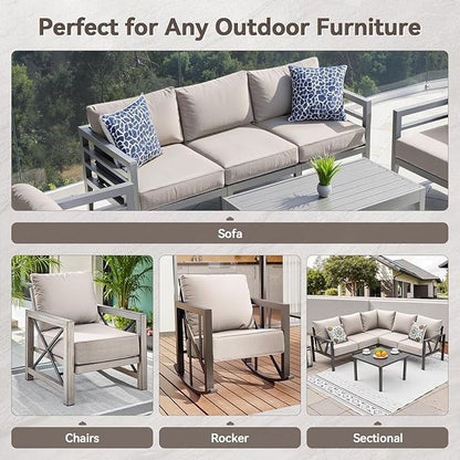 6" Thick Outdoor Cushions 22x24x6, 1-Set Deep Seat Patio Cushions - Image 8