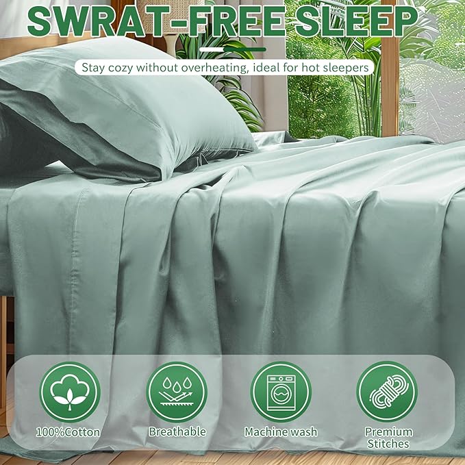 Extra Deep Pocket Queen Sheets 18-24 Inch 100% Egyptian Cotton 1000 Thread - Image 6