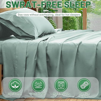 Extra Deep Pocket Queen Sheets 18-24 Inch 100% Egyptian Cotton 1000 Thread - Image 6