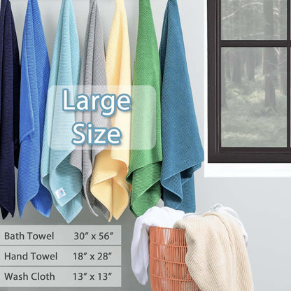 voova & movas towels for bathroom, cotton, luxury showing dimensions