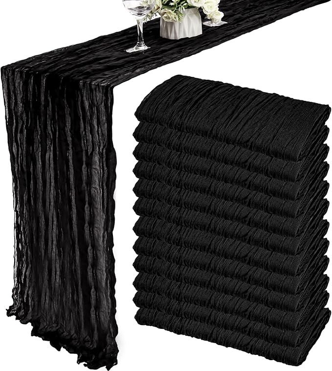 12 Pack Boho Gauze Table Runner 35x72 Inch by Fivenl