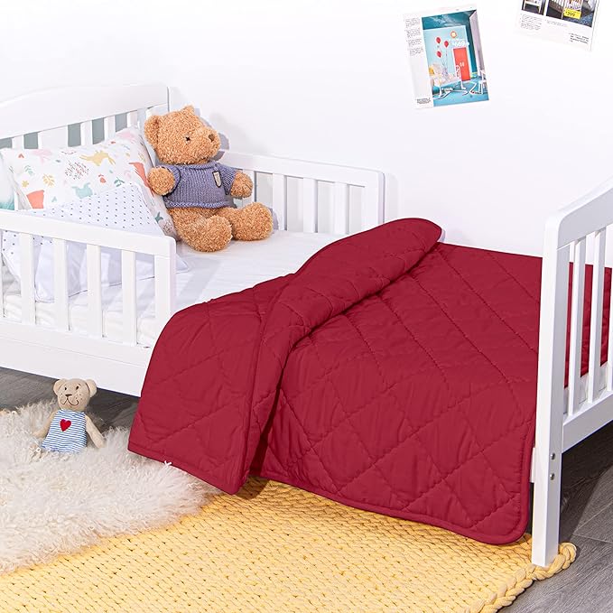 NTBAY Down Alternative Toddler Comforter, Lightweight and Warm Solid Color Baby - Image 6