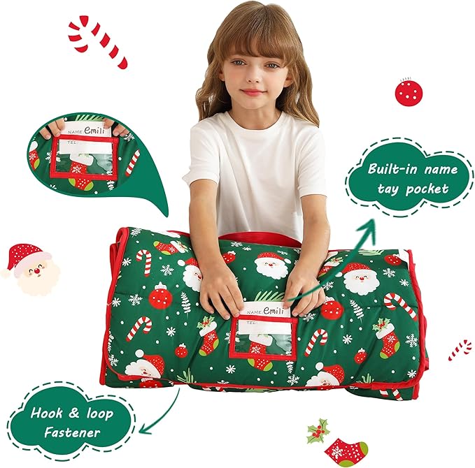 Toddler Nap Mat with Pillow and Blanket, Extra Large Rolled Napping Mats - Image 4