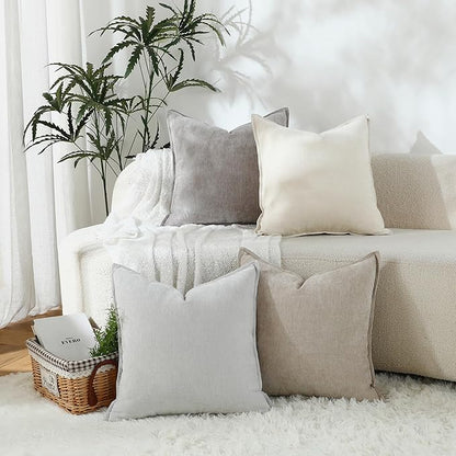 Stellhome Pack of 2 Soft Textured Throw Decorative Pillow Covers Square Accent - Image 6