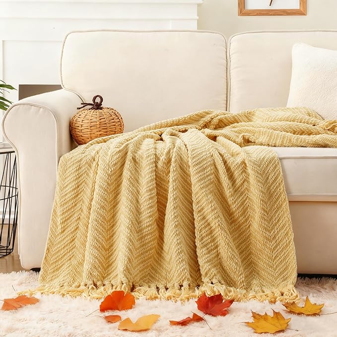BATTILO HOME Gold Throw Blanket - Image 2