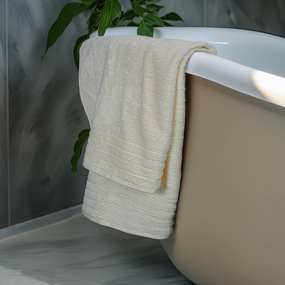 Tens Towels 4 Piece Extra Large Bath Towels 30 x 60 Inches, Cream