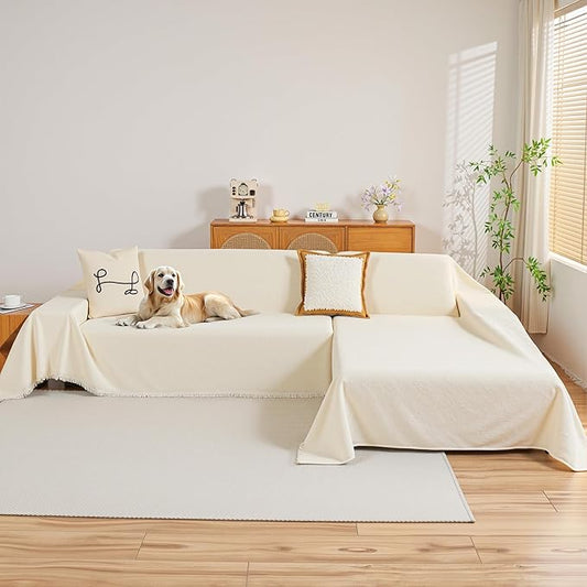 MYSKY HOME Couch Cover for Sectional Sofa, 2 Pieces Chenille Couch Covers for L by MYSKYHOME