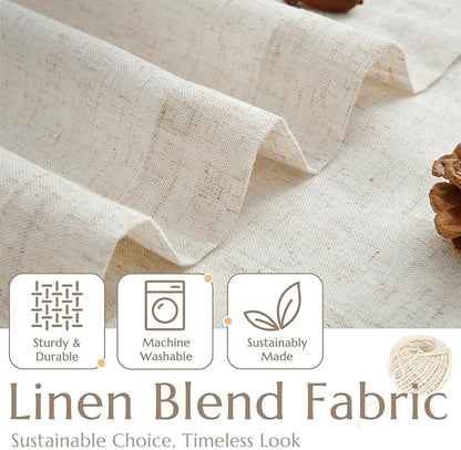 jinchan Tier Curtains 45 Inch for Small Window Linen Blend Cafe Curtains - Image 6