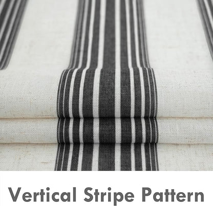 DriftAway Farmhouse Vertical Striped Linen Blend Textured Light Filtering Semi - Image 3