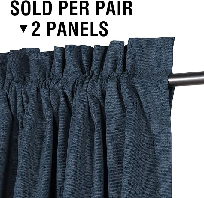 H.VERSAILTEX Linen Look 100% Blackout Curtains 63 Inches Long - Image 2