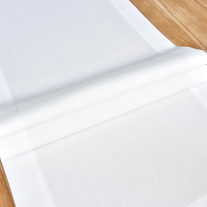 NEWISHER Farmhouse Rustic Table Runner Solid White Rectangular Table Runners - Image 5