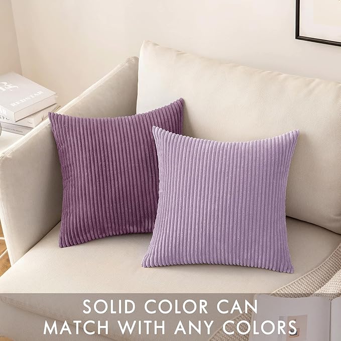 MIULEE Winter Pack of 2 Corduroy Pillow Covers Soft Soild Cushion Cases - Image 5