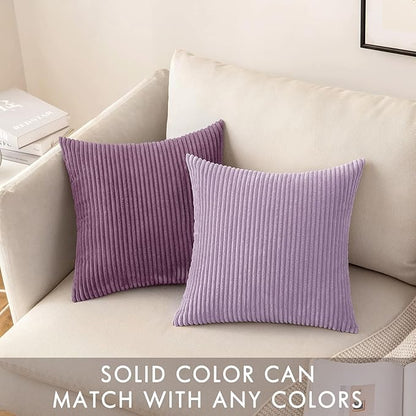MIULEE Winter Pack of 2 Corduroy Pillow Covers Soft Soild Cushion Cases - Image 5