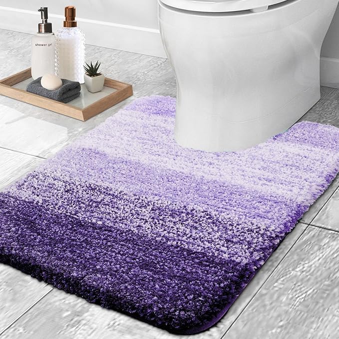 OLANLY Luxury Toilet Rugs U-Shaped 24x20, Extra Soft and Absorbent Microfiber by OLANLY